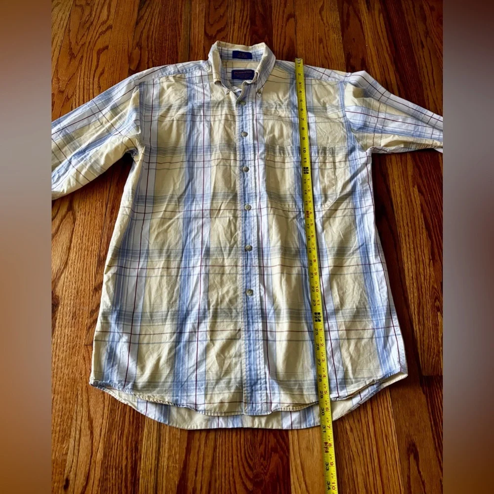 Pendleton Yellow and Light Blue Plaid Shirt - Small - Cotton - Picture 7 of 9